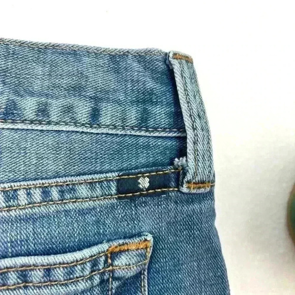 Lucky Brand Retro Faded Patchwork Whisker Frayed Denim Jean Shorts Size 4/27 - Picture 10 of 14